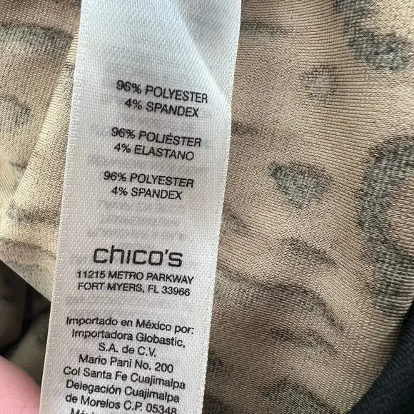 CHICO'S BROWN/ tan ANIMAL LEOPARD PRINT FRINGE PULL ON SKIRT size 2 US large - Picture 8 of 9